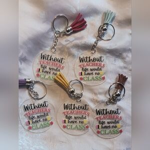 🔮NEW🔮5pc Colorful Teacher Appreciation Keychain Set